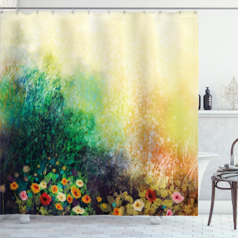 Wild Flowers on Meadow Shower Curtain