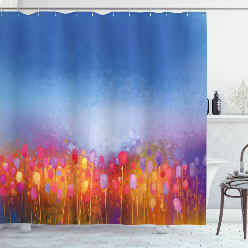 Tulip Garden Watercolor Shower Curtain