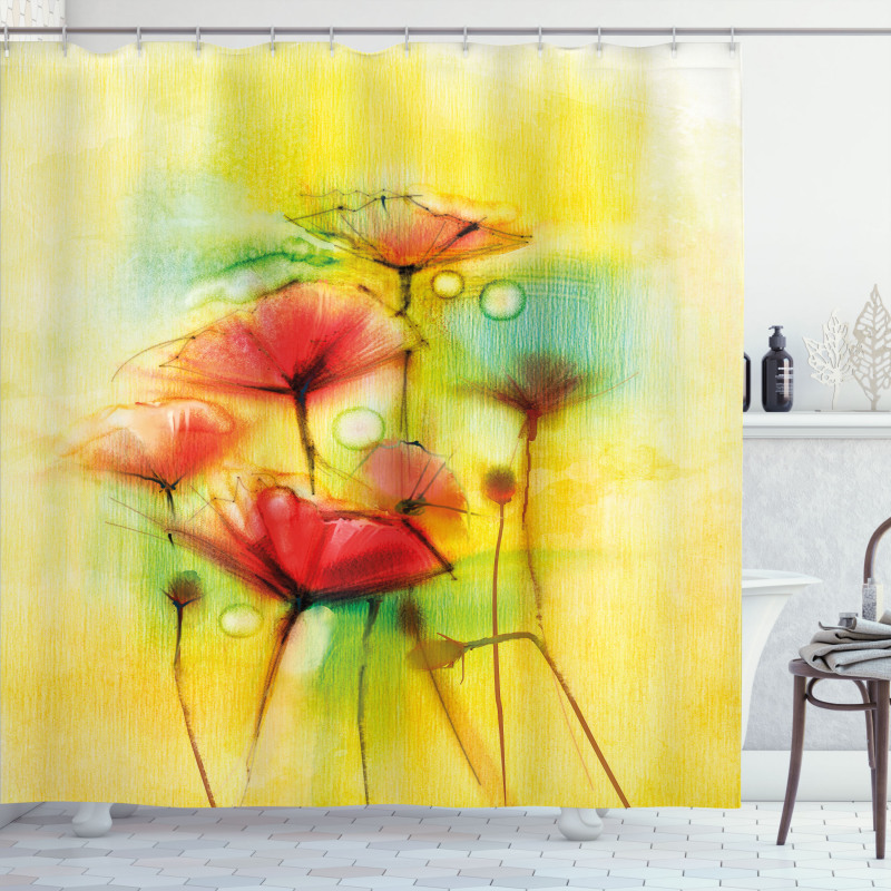 Poppy Flowers Blossom Shower Curtain