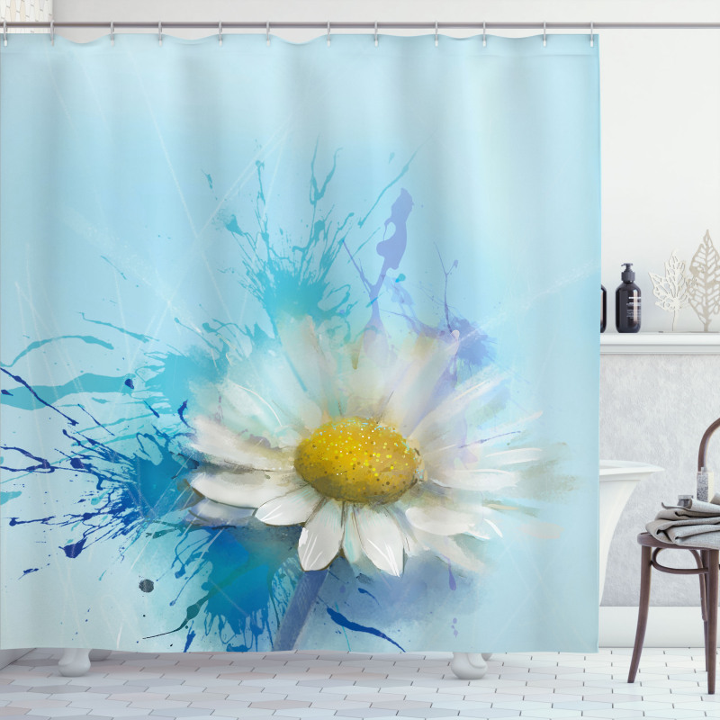 Painting Effect Daisy Shower Curtain