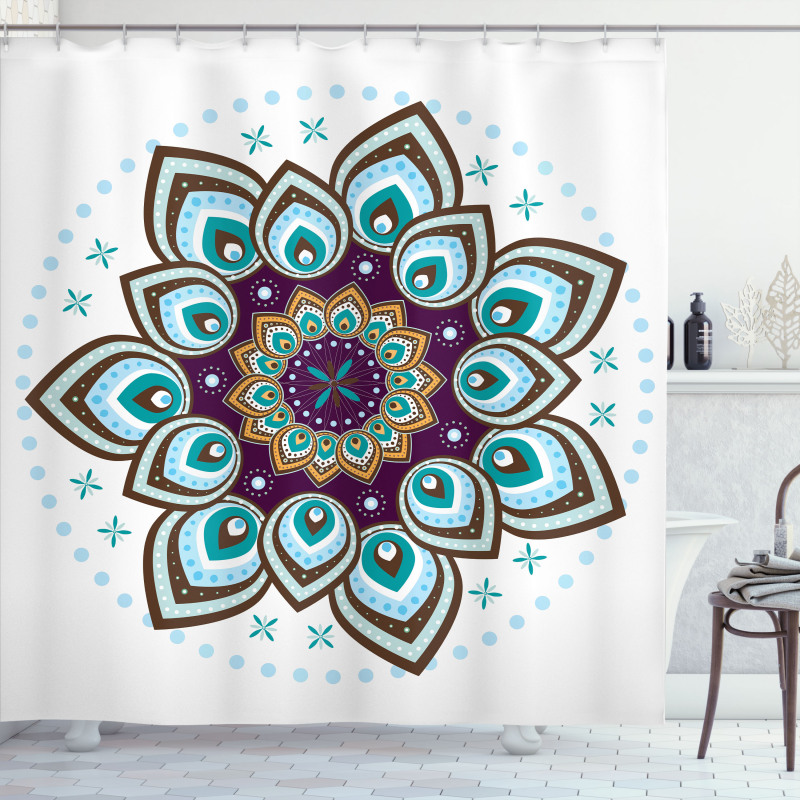 Boho Blooming Flower Shower Curtain