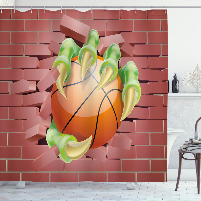 Basketball Cartoon Shower Curtain