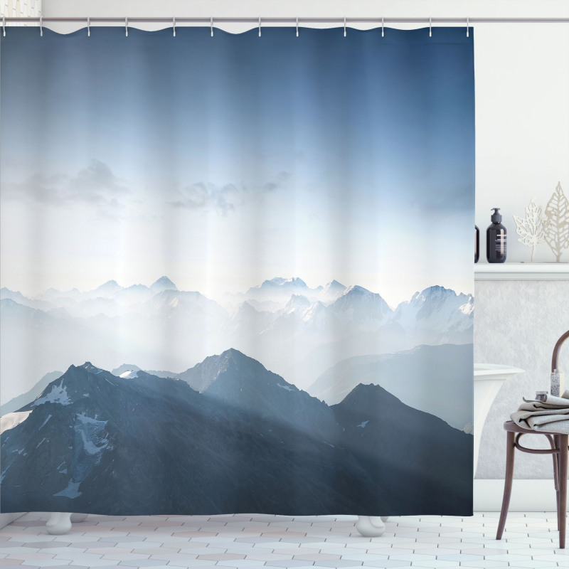 Foggy Morning Mountain Shower Curtain