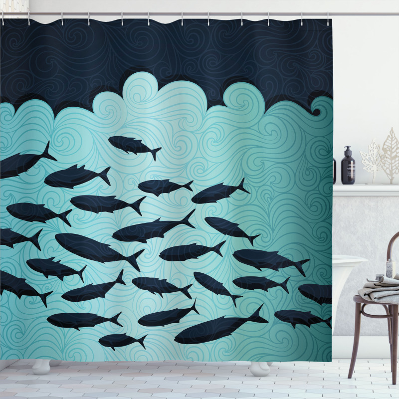 Surreal Ocean Life Theme Shower Curtain
