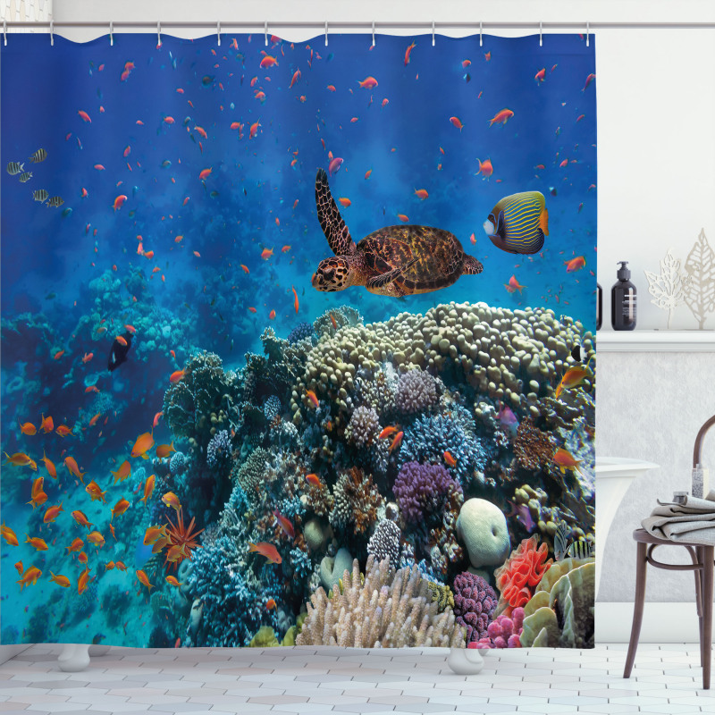 Tropical Turtle Water Shower Curtain