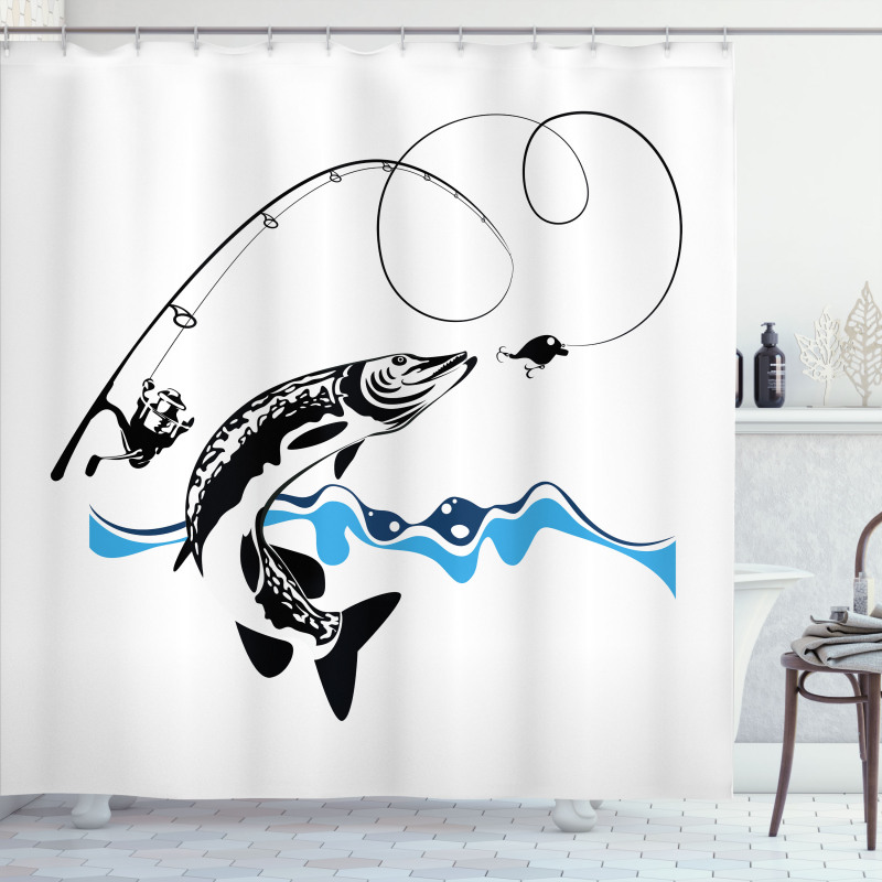 Hand Drawn Art Nautical Shower Curtain