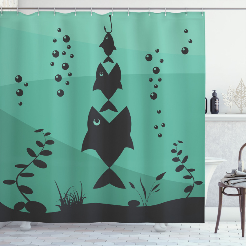 Underwater Life Themed Shower Curtain