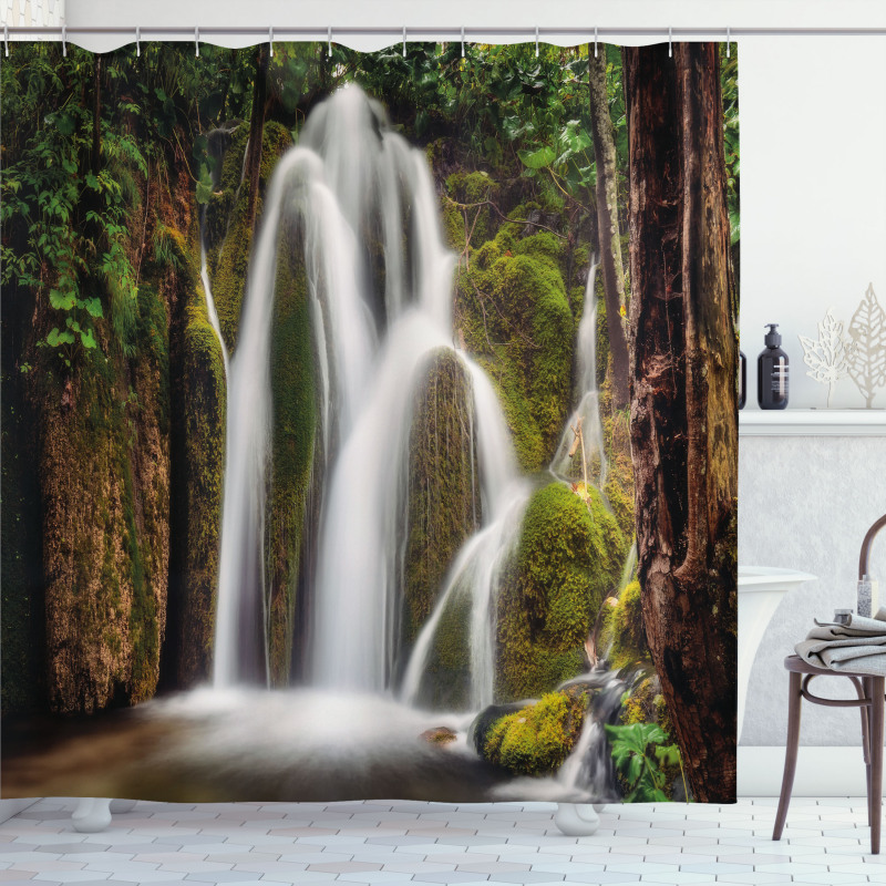 Waterfall Forest Cascade Shower Curtain