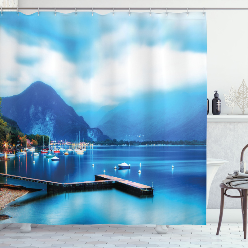 Italian Harbor Village Shower Curtain
