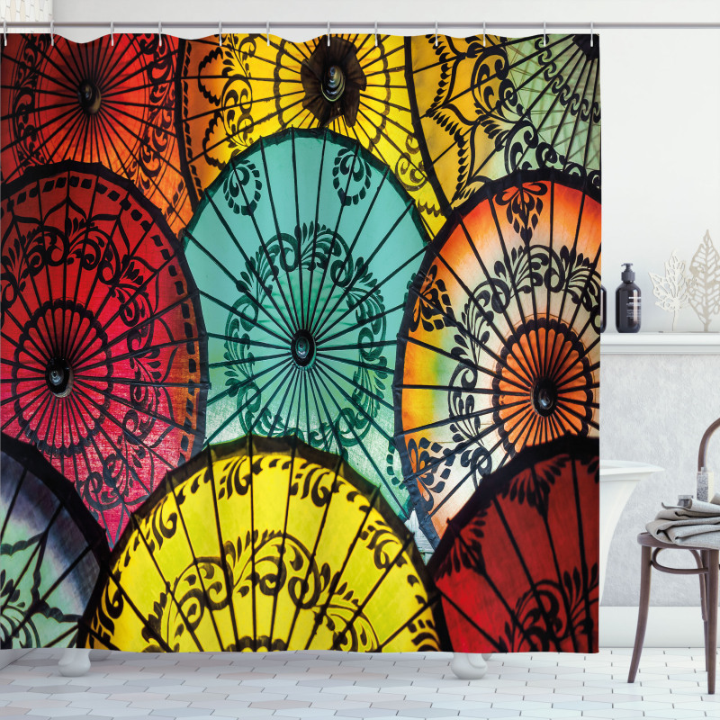 Umbrella Market Shower Curtain