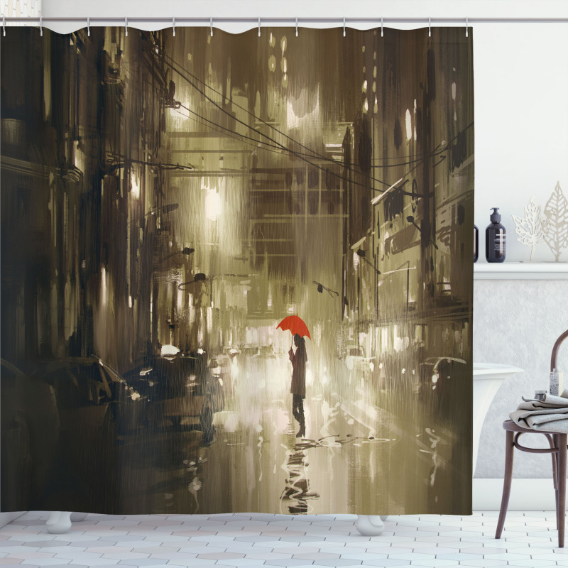 Romantic View Rainy Day Shower Curtain