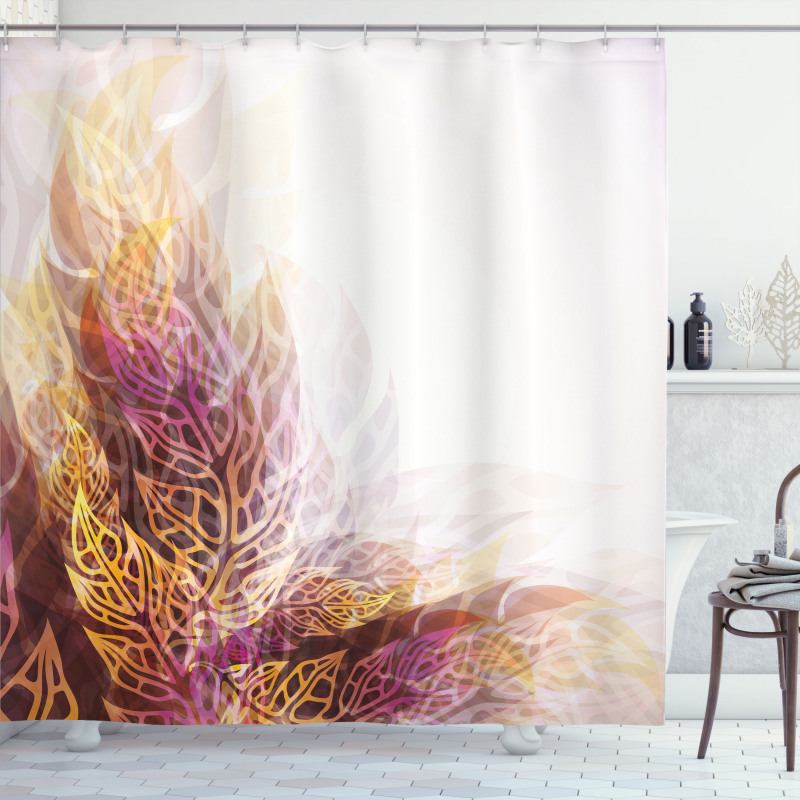 Floral Leaf Artwork Shower Curtain