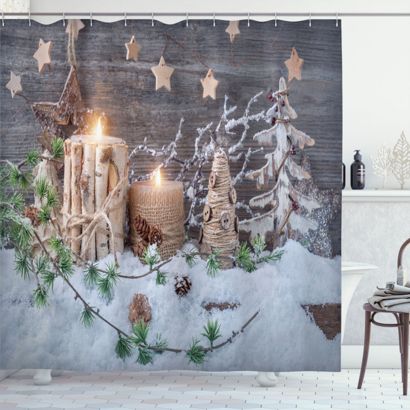 Candles with Lanterns Shower Curtain