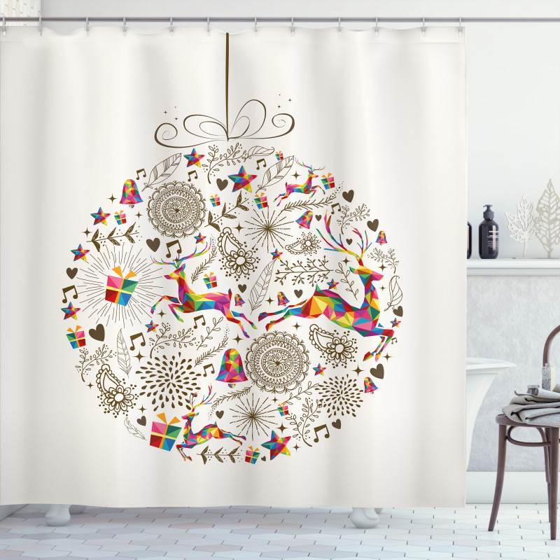 Polygon Deer as Ball Shower Curtain