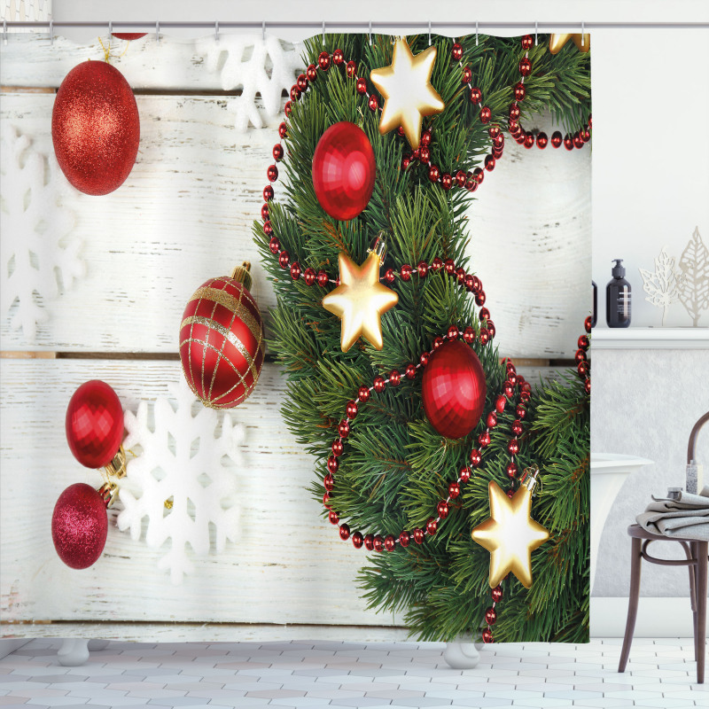 Ornament and Pine Shower Curtain