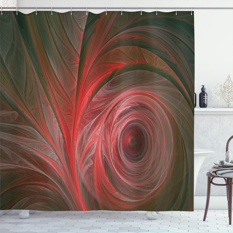 Spiral Curvy Leaf Veins Shower Curtain