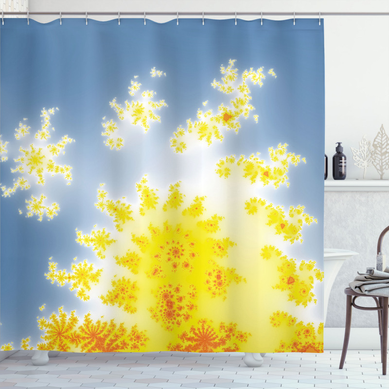 Floral Motif Shower Curtain
