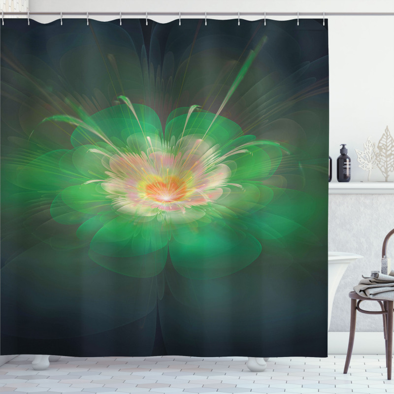 Digital Abstract Buds Shower Curtain