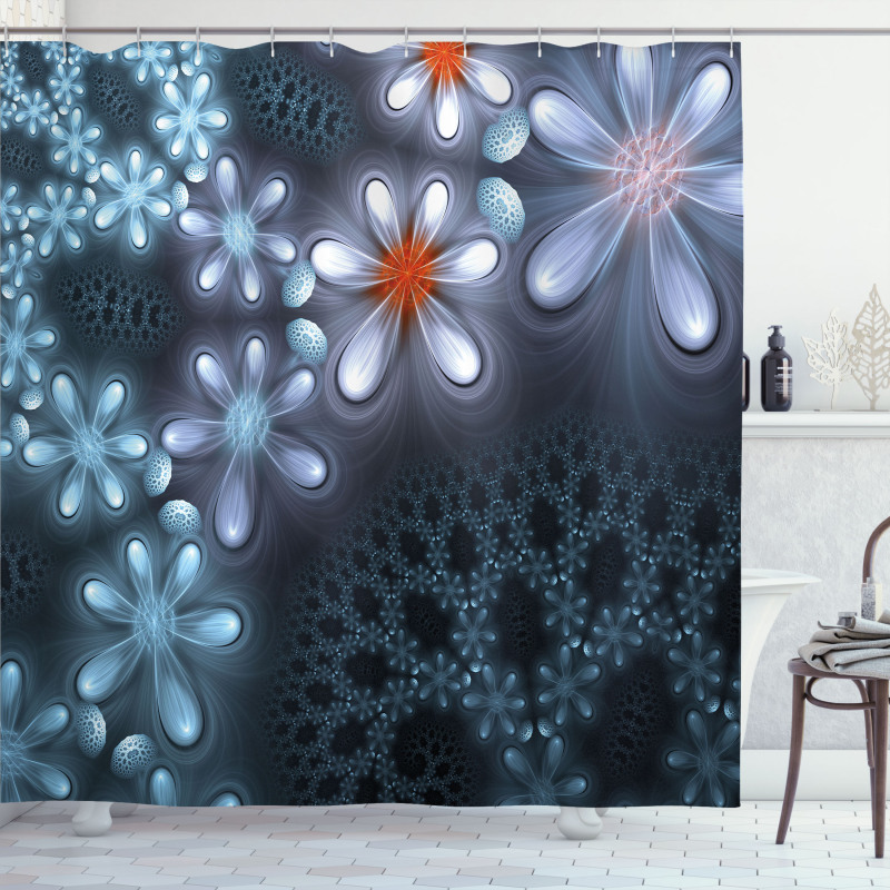 Vibrant Floral Pattern Shower Curtain