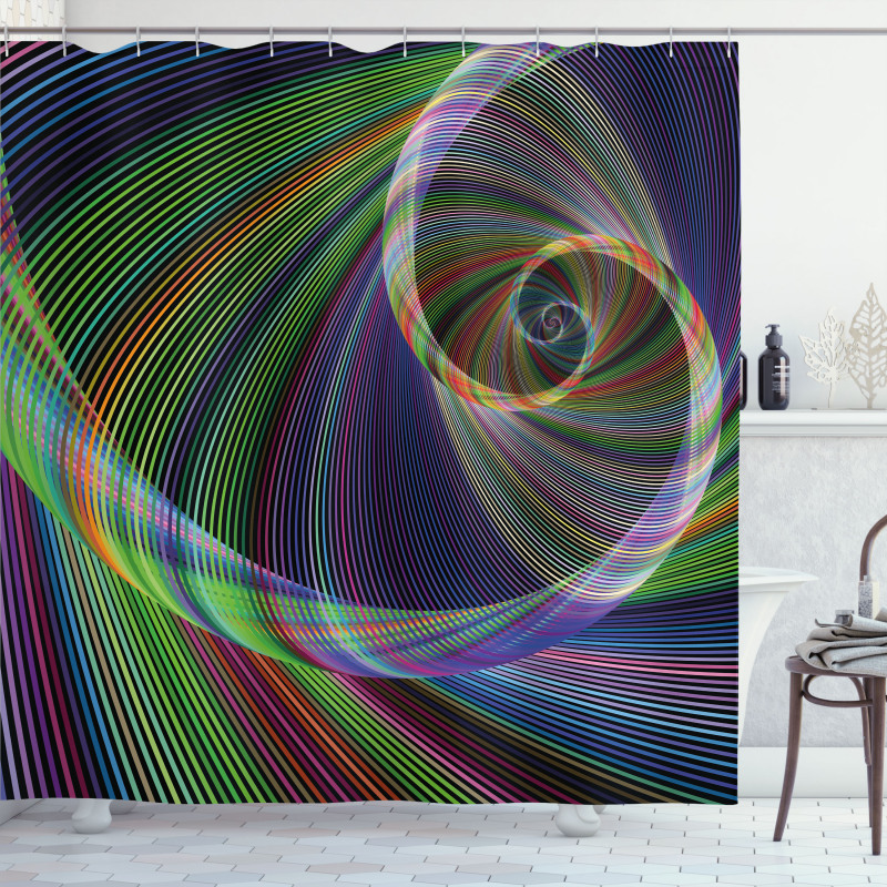 Spiral Motion Shower Curtain