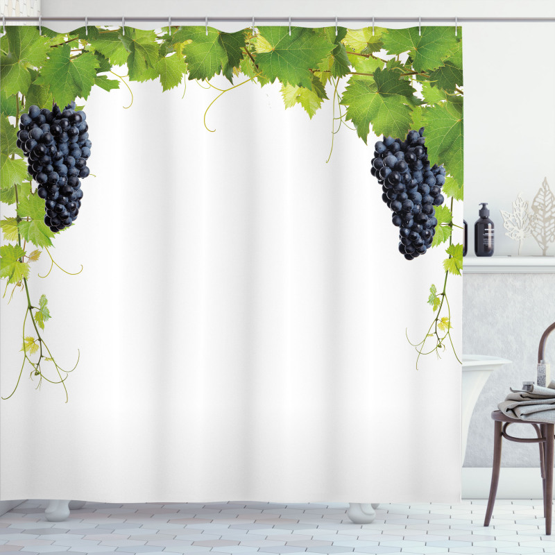 Wine Leaves in Village Shower Curtain