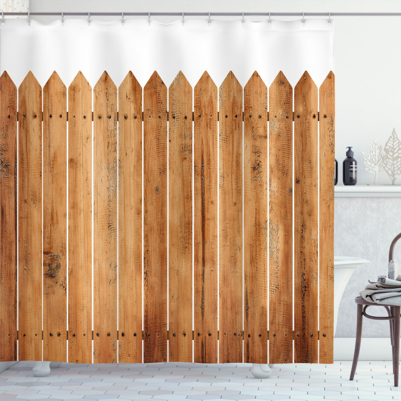 Wood Triangle Stripe Shower Curtain
