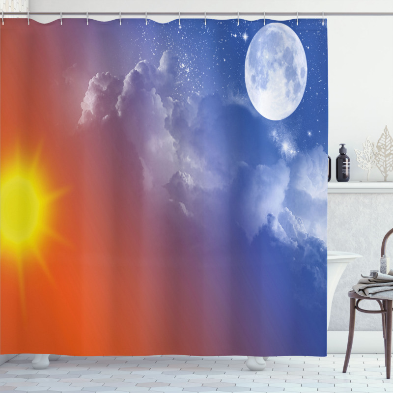 Galaxy Sun Clouds Shower Curtain
