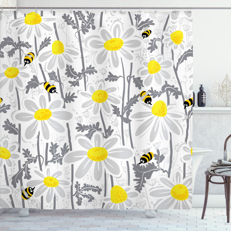 Daisy Leaf Spring Time Shower Curtain