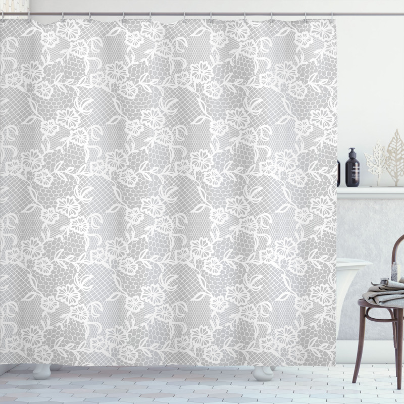 Oriental Lace Pattern Shower Curtain