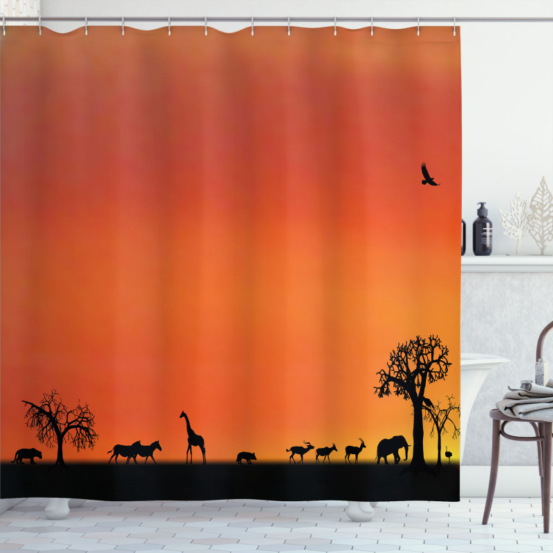 Safari Sunset with Gull Shower Curtain