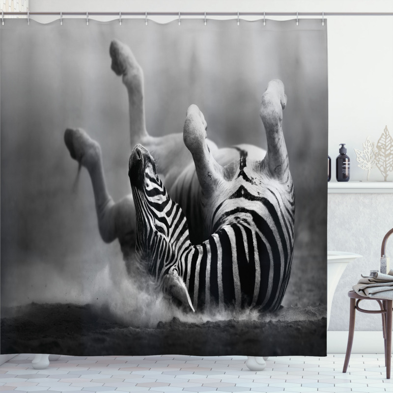Savage Zebra Striped Shower Curtain