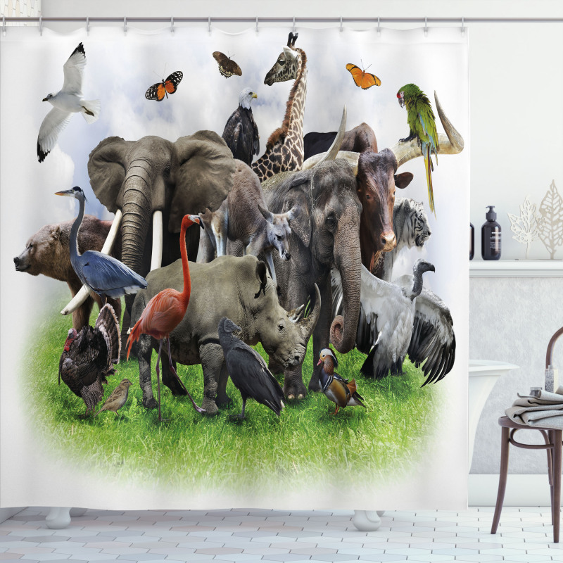Wild Safari Animals Shower Curtain