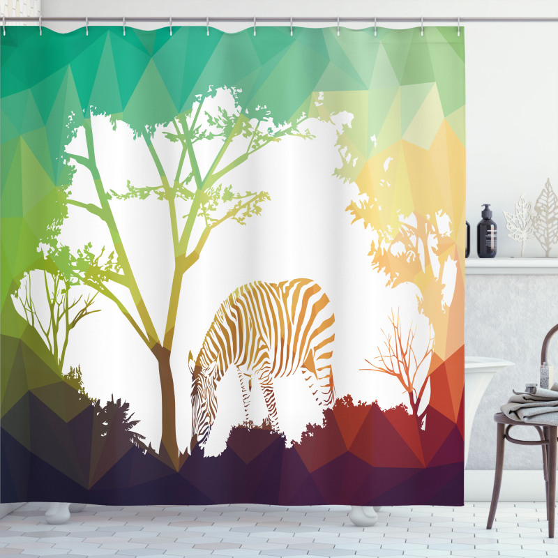 Vivid Safari Zebras Shower Curtain