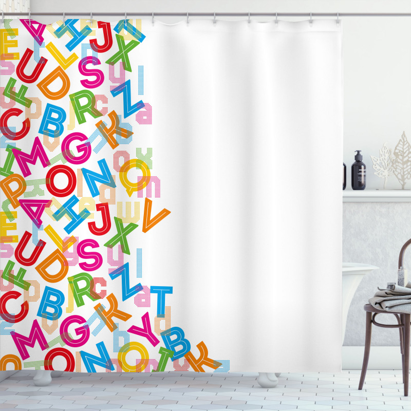 Alphabet Lettering Shower Curtain