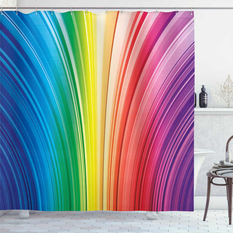 Psychedelic Stripes Shower Curtain