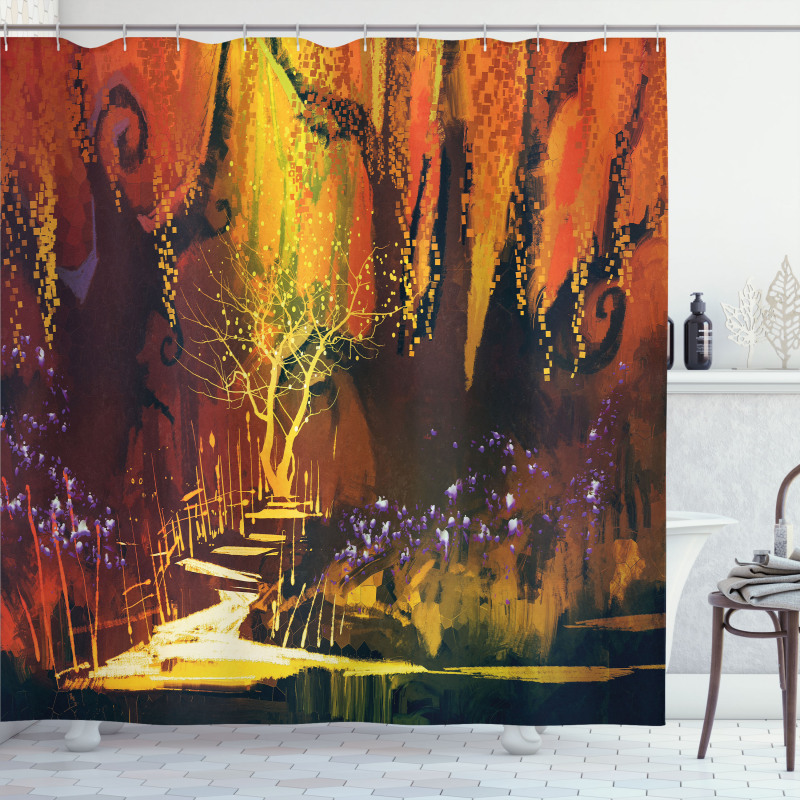 Imaginary Forest View Shower Curtain