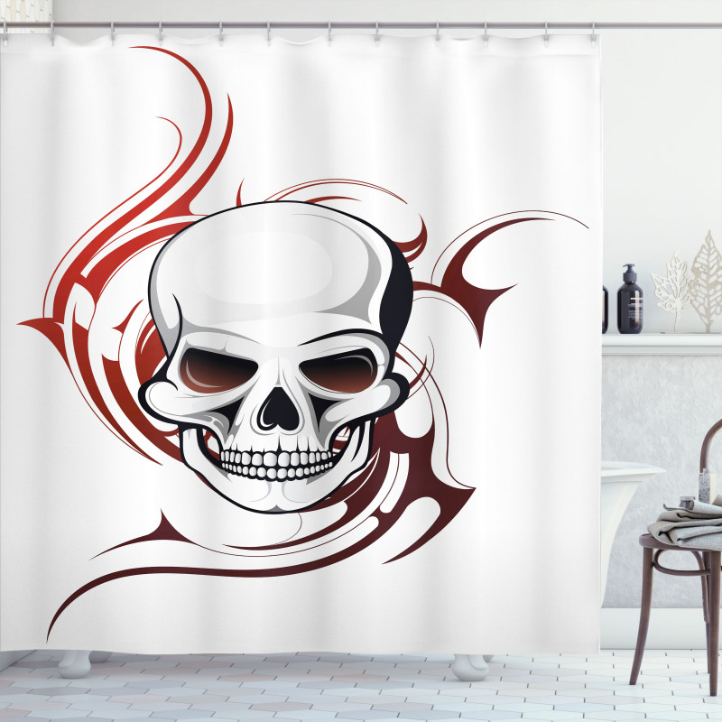 Scary Wild Skull Tribal Shower Curtain