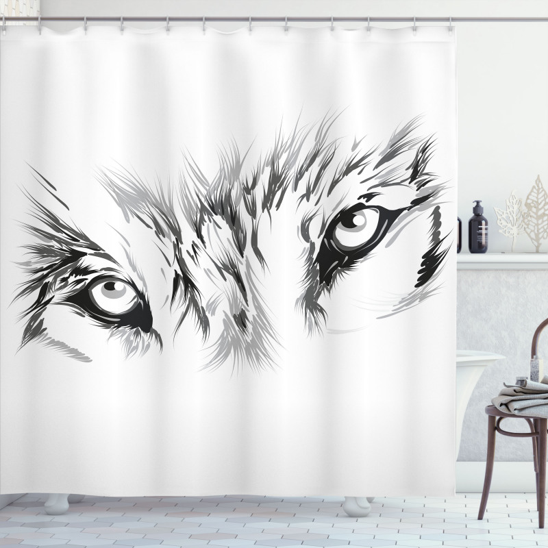 Winter Animal Wild Wolf Shower Curtain