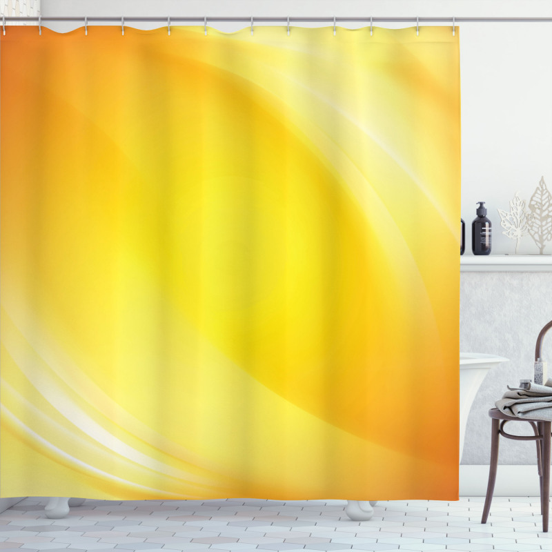 Yellow Lines Ombre Shower Curtain