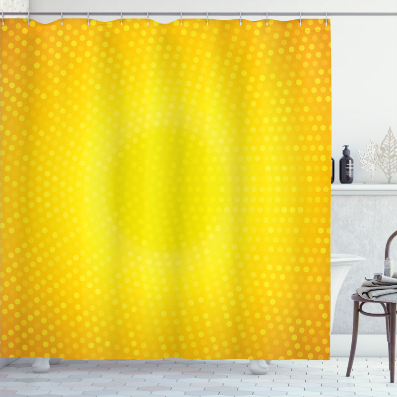 Yellow Ombre Circles Shower Curtain