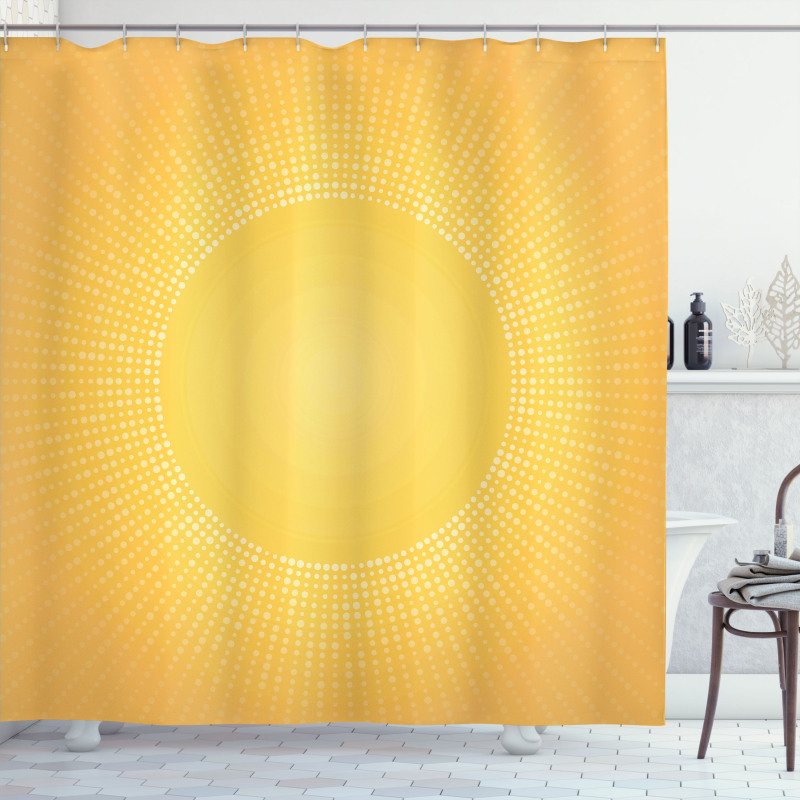 Modern Sunshine Circle Shower Curtain