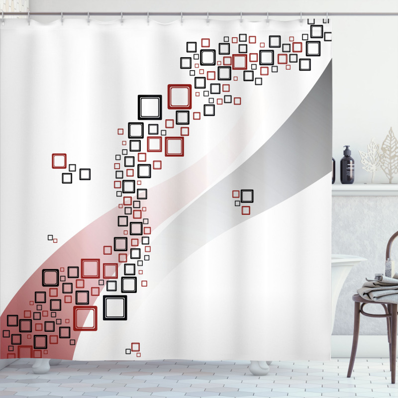 Square Wavy Shapes Shower Curtain