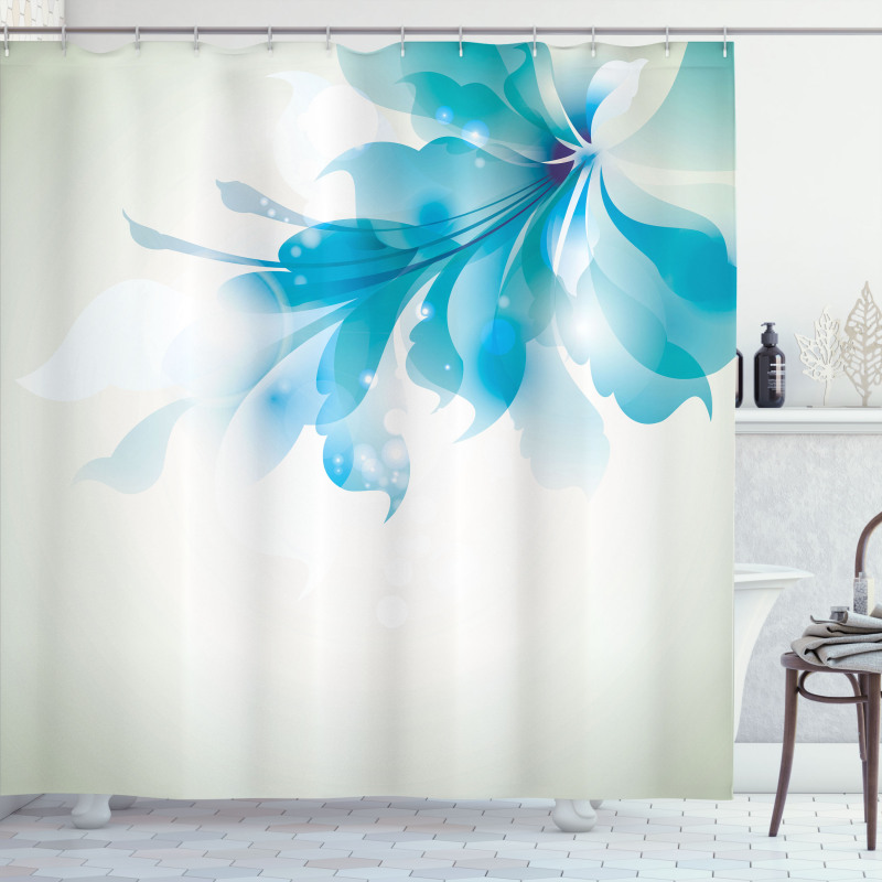 Blue Ombre Flowers Shower Curtain