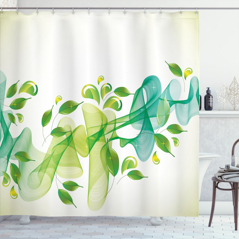 Abstract Floral Design Shower Curtain