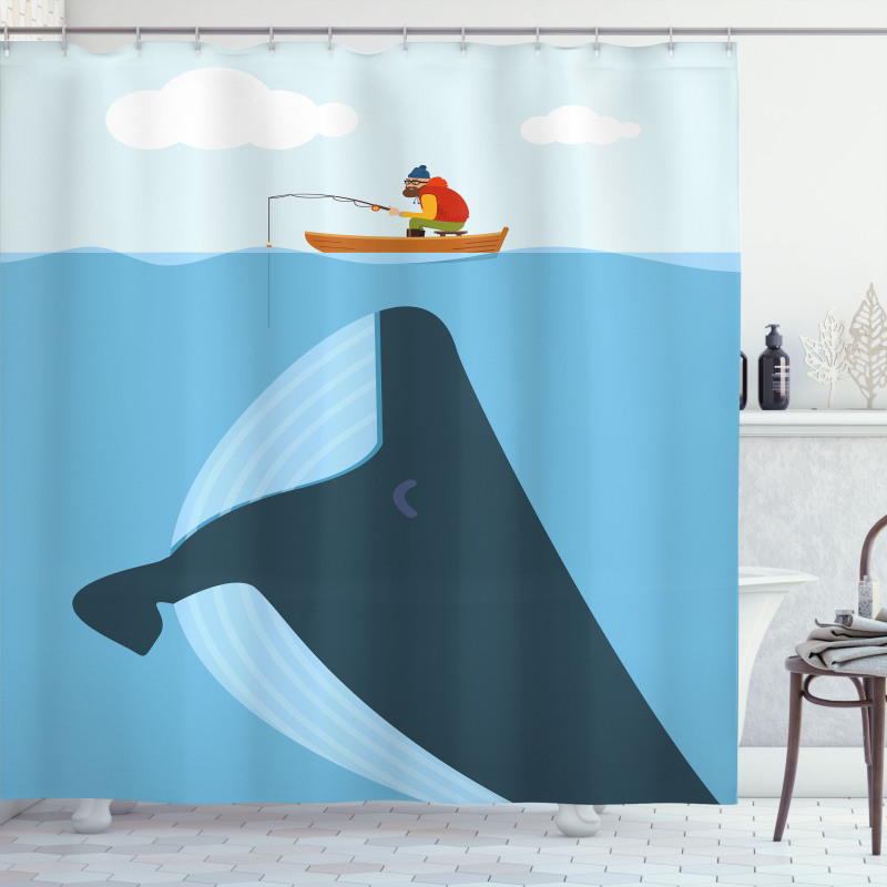 Sun Ship Cartoon Shower Curtain