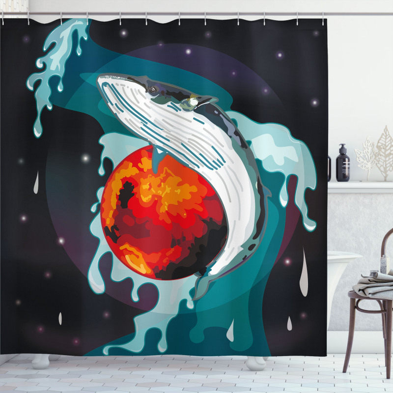 Whale and Fisher Sailor Shower Curtain