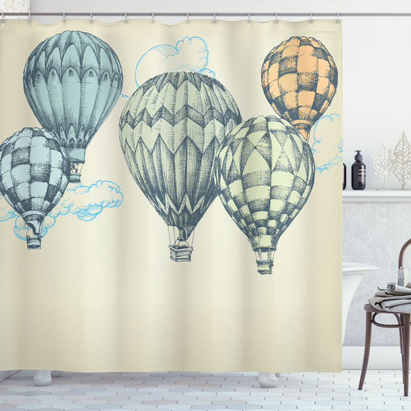 Air Balloons in Sky Shower Curtain