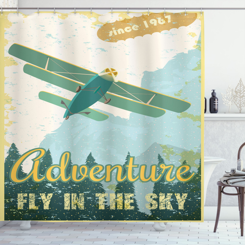 Adventure in Sky Plane Shower Curtain