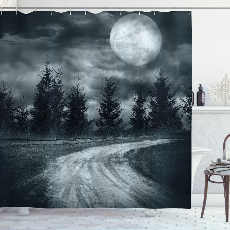 Moonrise Scenery Shower Curtain
