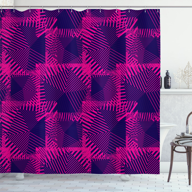 Dark Colored Trippy Shower Curtain